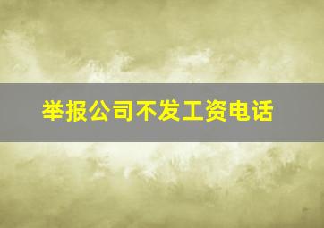 举报公司不发工资电话