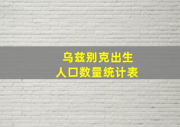 乌兹别克出生人口数量统计表