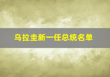 乌拉圭新一任总统名单