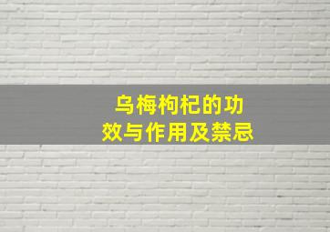 乌梅枸杞的功效与作用及禁忌