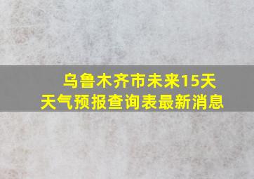 乌鲁木齐市未来15天天气预报查询表最新消息