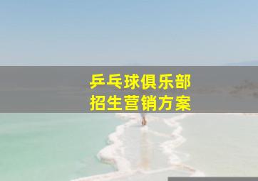 乒乓球俱乐部招生营销方案