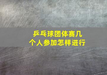 乒乓球团体赛几个人参加怎样进行