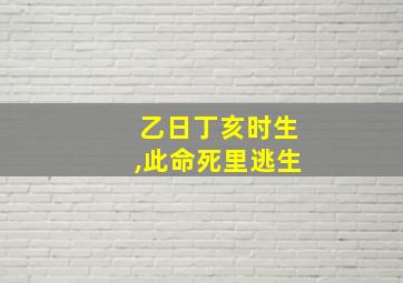 乙日丁亥时生,此命死里逃生