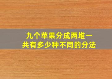 九个苹果分成两堆一共有多少种不同的分法