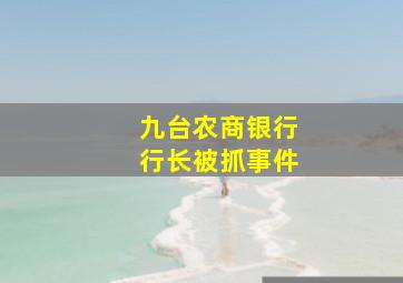 九台农商银行行长被抓事件