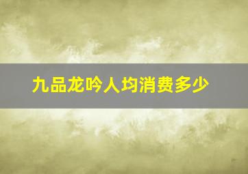 九品龙吟人均消费多少