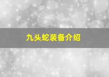 九头蛇装备介绍