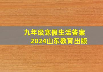 九年级寒假生活答案2024山东教育出版