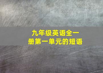 九年级英语全一册第一单元的短语