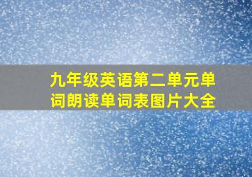 九年级英语第二单元单词朗读单词表图片大全