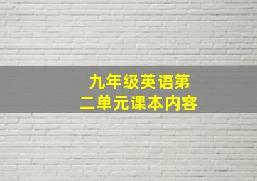 九年级英语第二单元课本内容