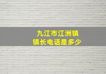 九江市江洲镇镇长电话是多少