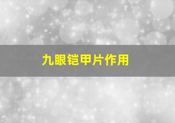 九眼铠甲片作用