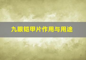 九眼铠甲片作用与用途