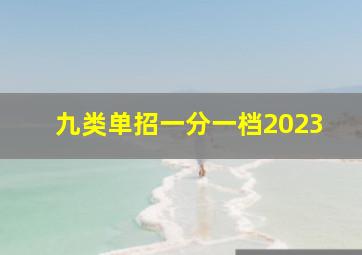 九类单招一分一档2023