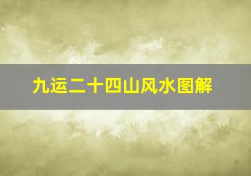 九运二十四山风水图解