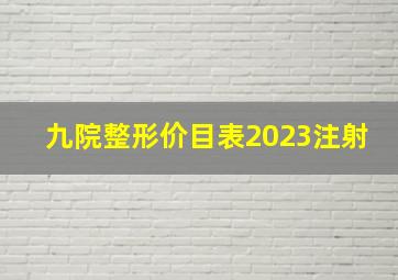 九院整形价目表2023注射