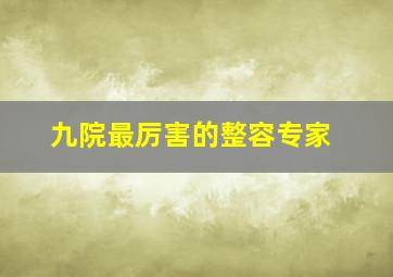 九院最厉害的整容专家