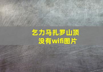 乞力马扎罗山顶没有wifi图片