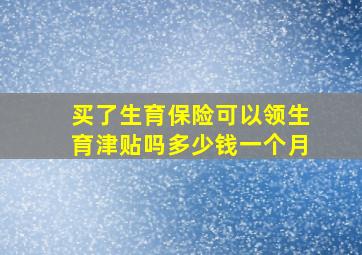 买了生育保险可以领生育津贴吗多少钱一个月