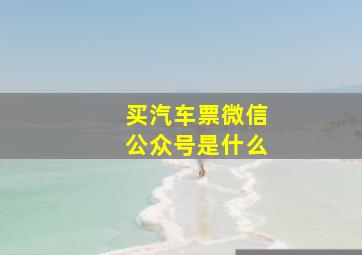 买汽车票微信公众号是什么