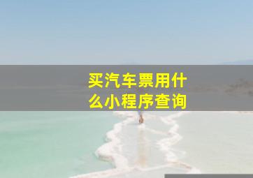 买汽车票用什么小程序查询