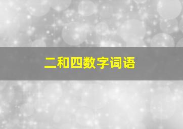 二和四数字词语