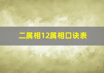 二属相12属相口诀表