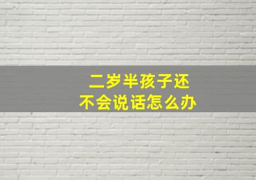 二岁半孩子还不会说话怎么办