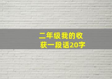 二年级我的收获一段话20字