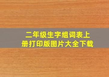 二年级生字组词表上册打印版图片大全下载