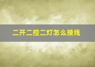 二开二控二灯怎么接线