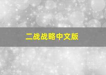 二战战略中文版