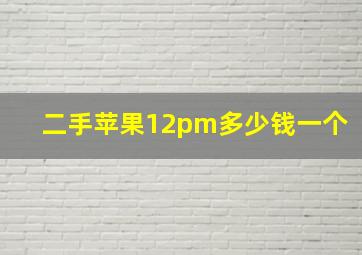 二手苹果12pm多少钱一个