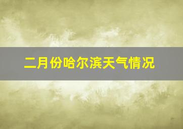 二月份哈尔滨天气情况