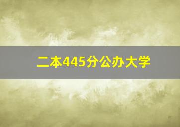 二本445分公办大学