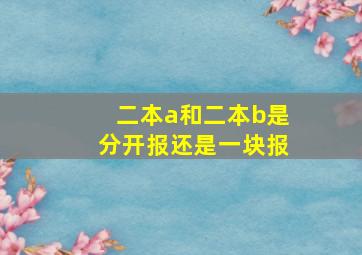 二本a和二本b是分开报还是一块报