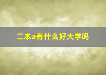 二本a有什么好大学吗