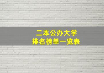 二本公办大学排名榜单一览表