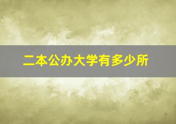 二本公办大学有多少所