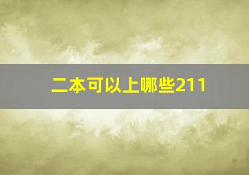 二本可以上哪些211