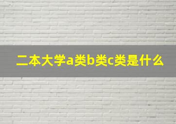 二本大学a类b类c类是什么