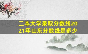 二本大学录取分数线2021年山东分数线是多少