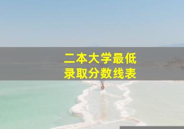 二本大学最低录取分数线表