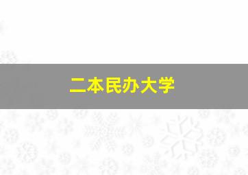 二本民办大学