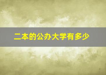 二本的公办大学有多少