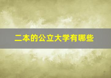 二本的公立大学有哪些