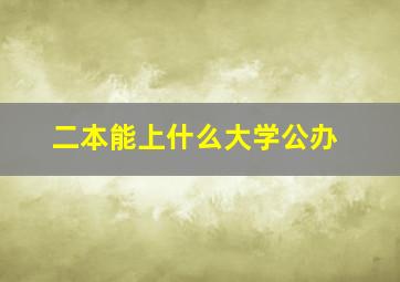 二本能上什么大学公办