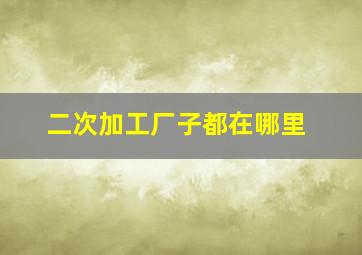 二次加工厂子都在哪里